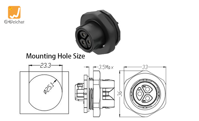 EW-M23F-3P Male Female Waterpoof Connector IP68