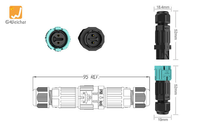 M15MF 2P Circular Plug Socket
