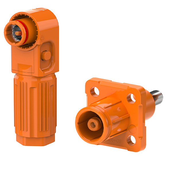 EW Stud Type Connectors for Battery Energy Storage System Orange Positive IP67 Waterproof 350A Non-Rotatable Energy Storage Connector