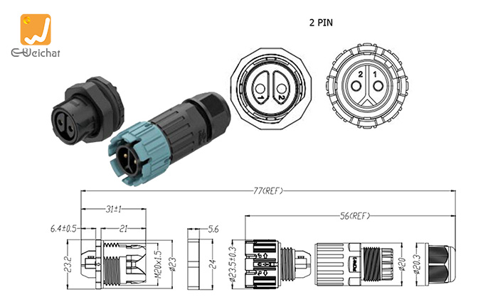 EW-M19MP-2pin front panel (waterproof ring 6.5mm)sku en.jpg