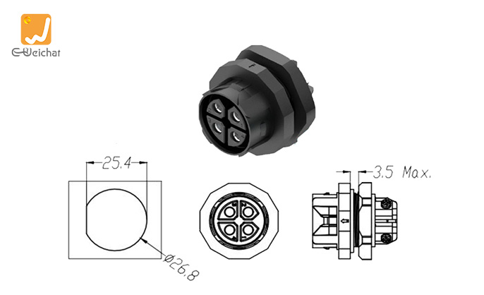 EW-M28MP-4P Waterproof Plug Connectors