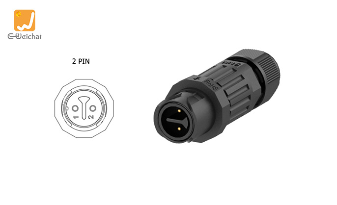 M15MP-2P Panel Mount Power Connector