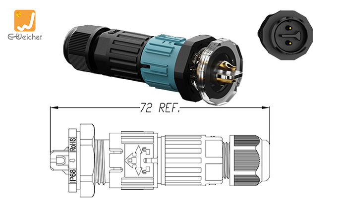 M15MP-2P Male Female Waterpoof Connector IP68