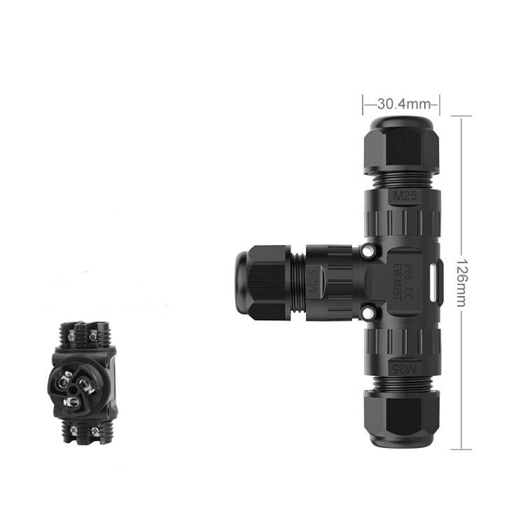 M25T Screw Waterproof Connector 3 Pin Three Way Screw Type