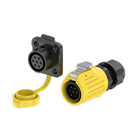 LP20 7 Pin Yellow Waterproof Wire Connectors Screw Type 10A Power Panel All Plastic