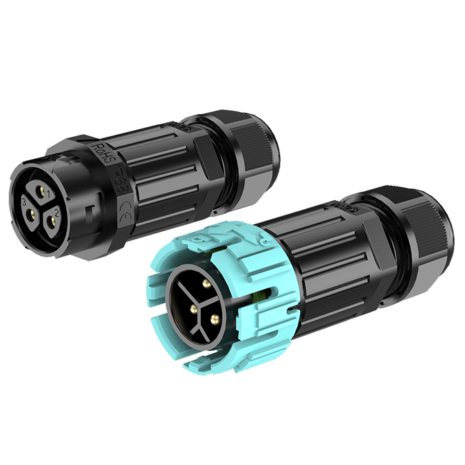 M23MF 3 Pin Wire to Wire Screw Type Power Waterproof Connector