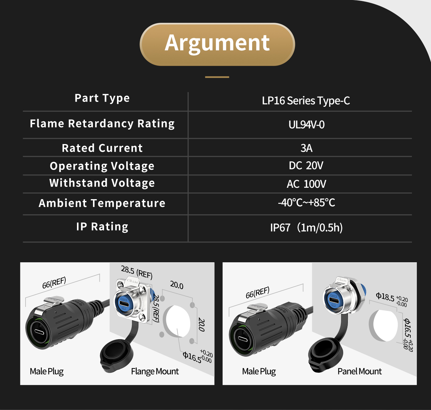 Waterproof Type C Connector 