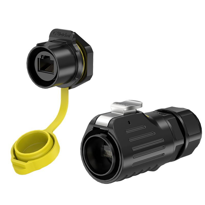 LP24 RJ45 Panel Mount Outdoor Waterproof Wire Connectors Waterproof Aviation Plug Connector Solder Type All Plastic