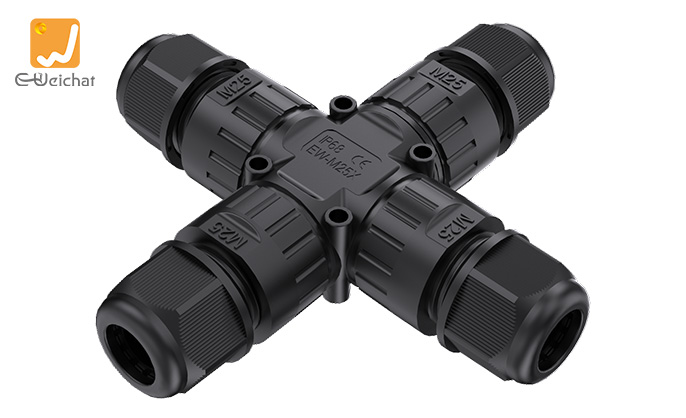 M25X-2P Cross Type 4 Way Waterproof Connector