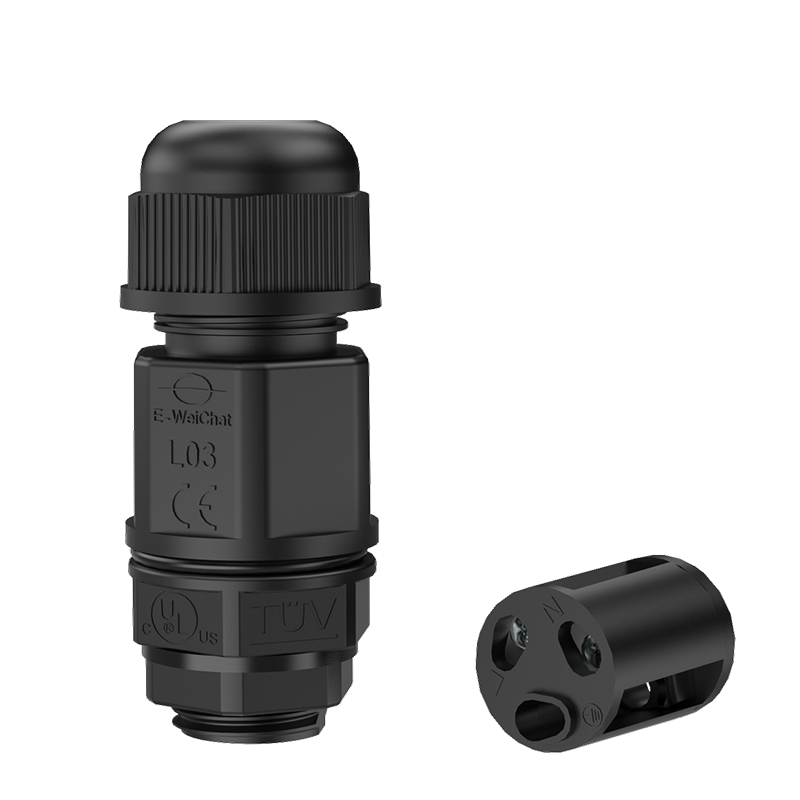 EW-L02 2 Pin Outdoor Electrical Cable Screw Type Cable Connector