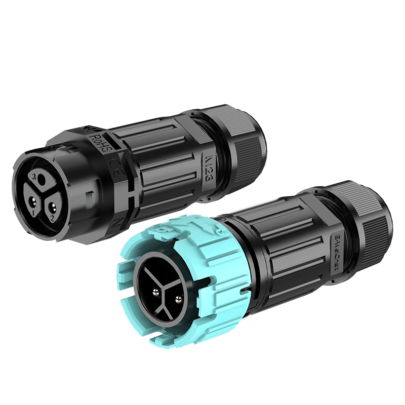 P23 2 Pin Circular Plug Connector Screwless Waterproof Cable Connector Outdoor Waterproof Electrical Wire Connector