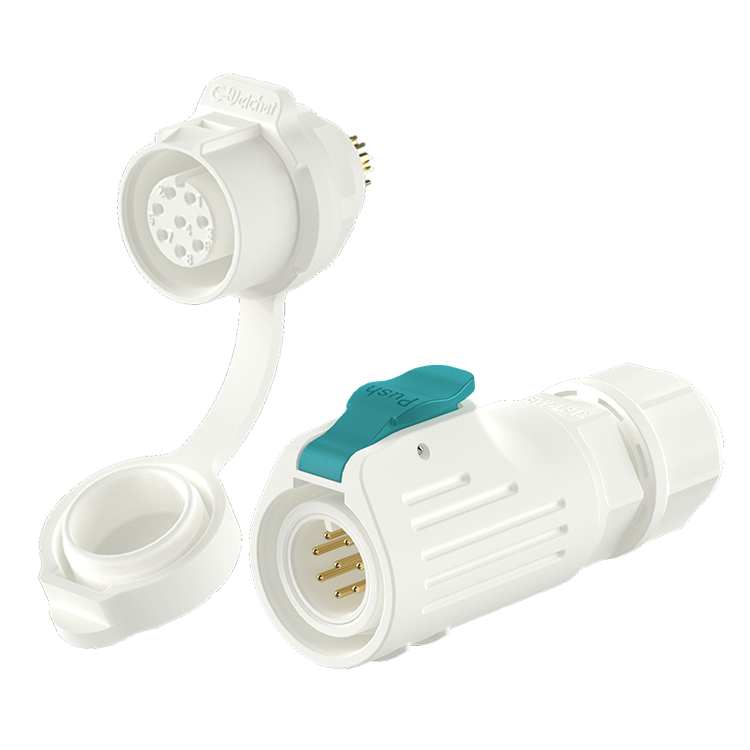 LP12 Panel 8Pin White Outdoor Waterproof Electrical Wire Connector Waterproof Aviation Plug