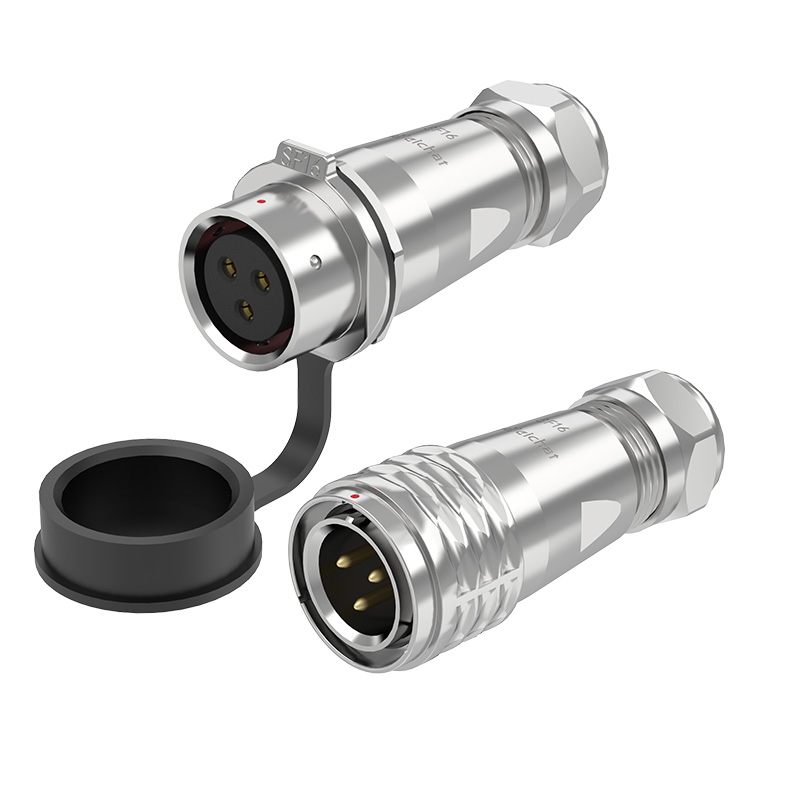 SF16 3 Pin Standard Circular Connector Waterproof Wire Connectors IP67 Push-Pull All Metal