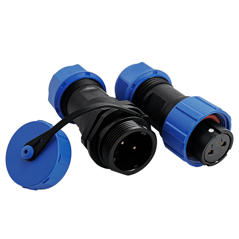 SP17 2 Pin Circular Plug Socket Outdoor Cable Connector IP68 All Plastic