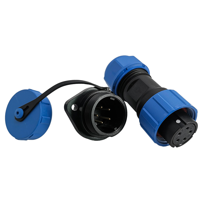 SP17 5 Pin Circular Plastic Wire Connector Flange Outdoor Cable Connector IP68