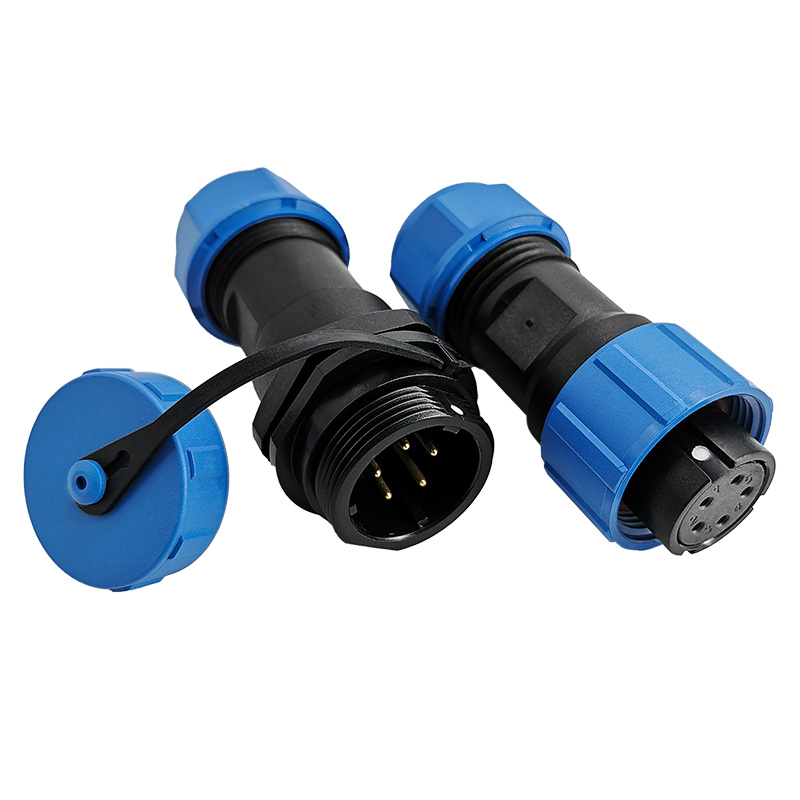 SP17 5 Pin Circular Plug Socket Outdoor Cable Connector IP68 All Plastic