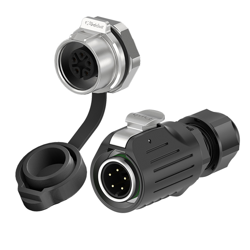 LP16 5A Power Waterproof Connector Panel 5 Pin Plastic+Metal Reverse Mounting Aviation Plug Socket