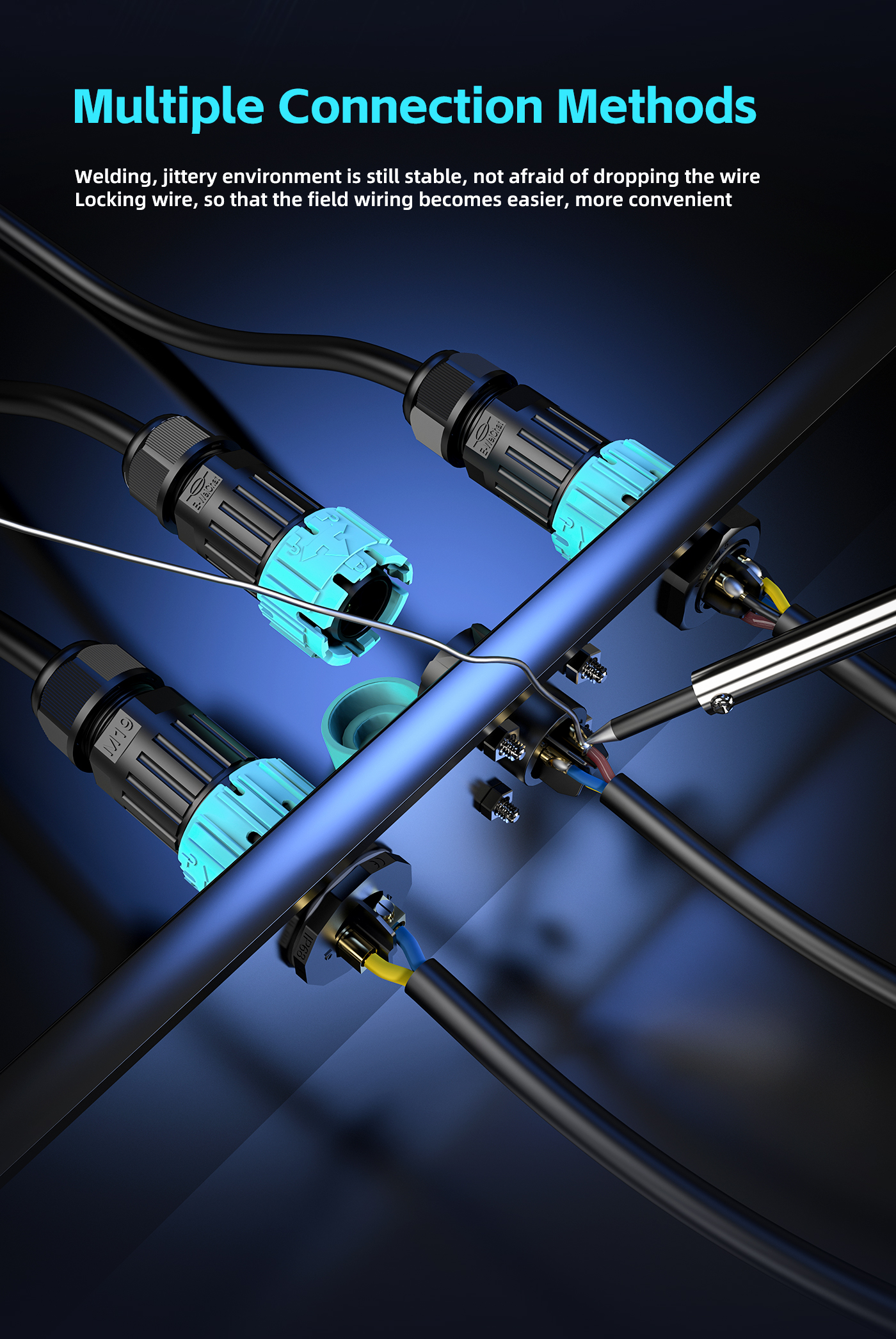 M19 outdoor electrical cable connectors