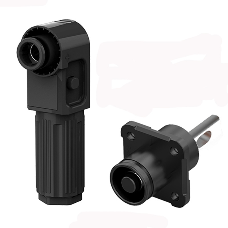 EW Smooth Hole Battery Energy Storage Connector Black Negative IP67 Waterproof 120A Rotatable Energy Storage Connector