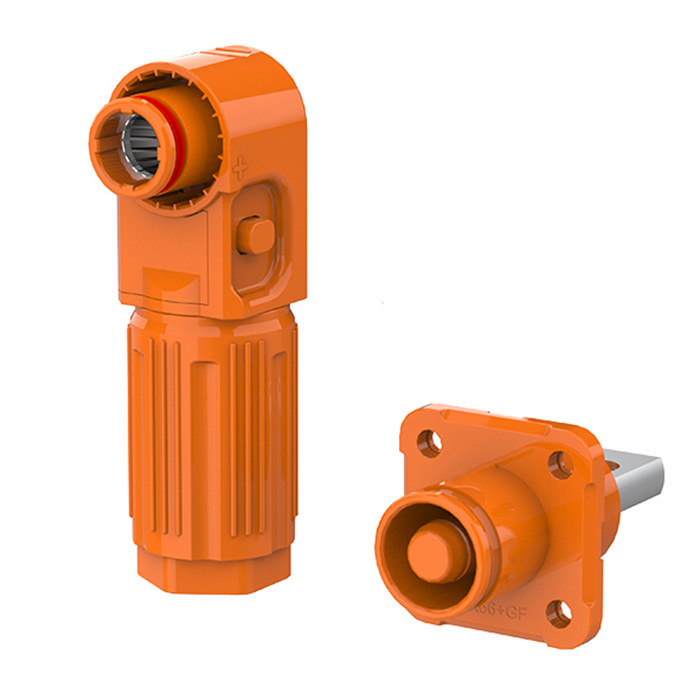 EW Screw Hole Connectors for Battery Energy Storage System Orange Positive IP67 Waterproof 150A Rotatable Energy Storage Connector