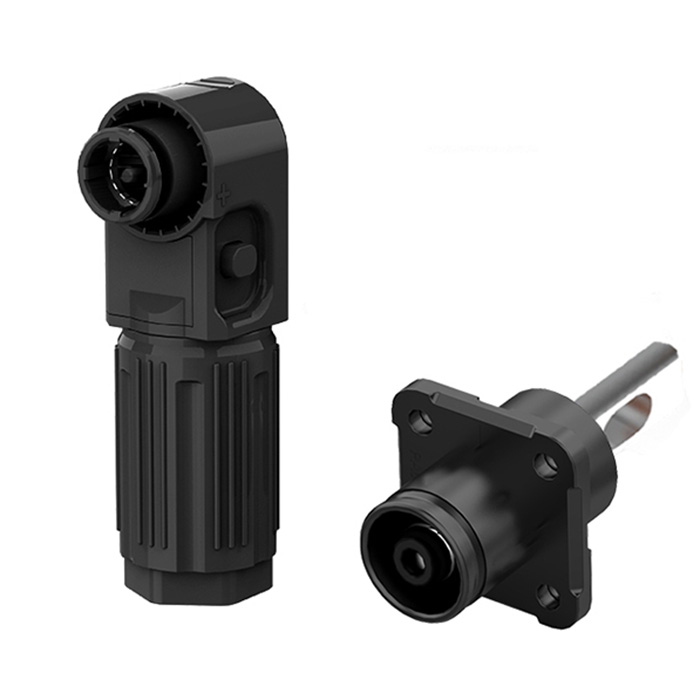 EW Smooth Hole Energy Battery Storage Connector Black Negative IP67 Waterproof 300A Rotatable Energy Storage Connector