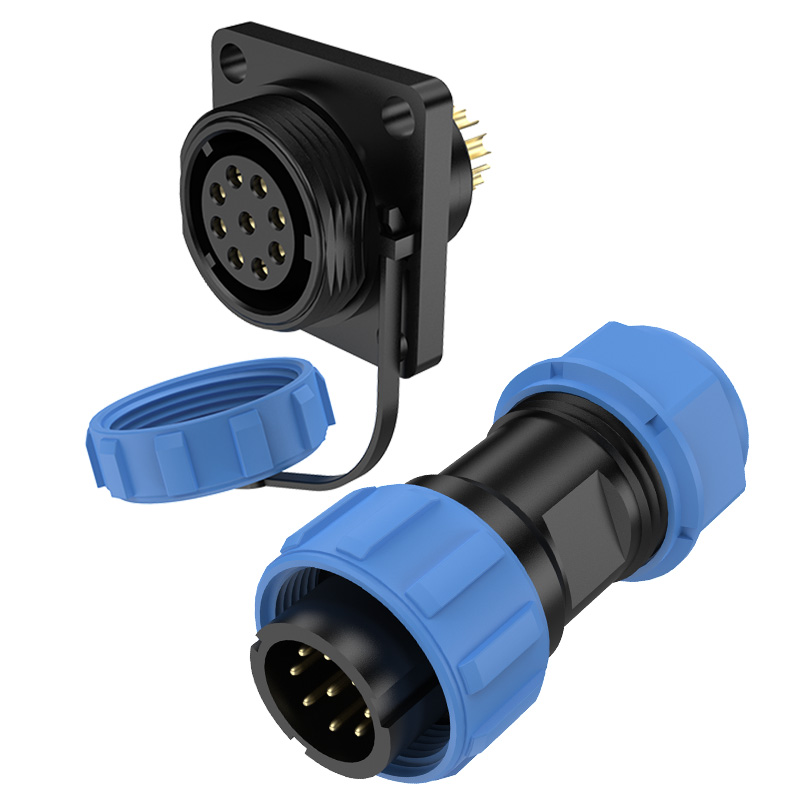 SP17 9 Pin Circular Connector Electrical Flange Outdoor Waterproof Wire Connectors