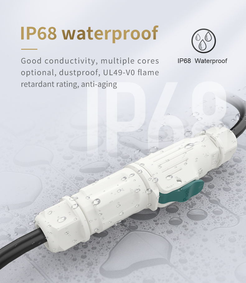 LP12 White Waterproof Connector