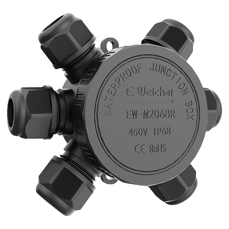 2068R-6T Waterproof Junction Box Plug Line Plastic External Junction Box Waterproof IP68 Cable Connector